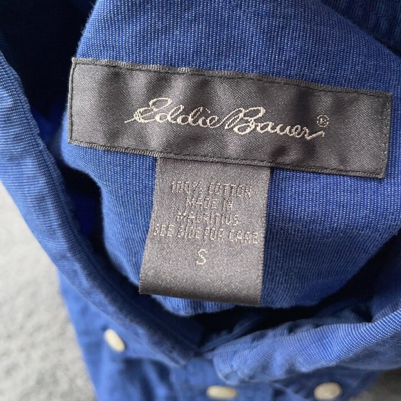 Eddie Bauer Mens Small Blue Poplin Lightweight Long Sleeve Button Down Casual - Picture 9 of 10